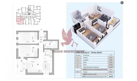 Prodaja, trosoban stan, 64m², Tozino Voce, Mladenovac - image 2
