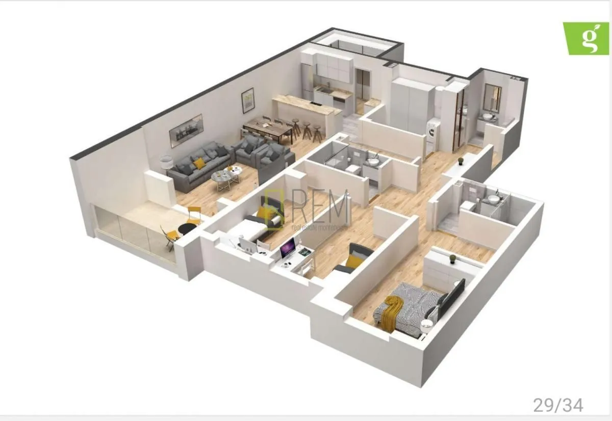 Prodaja, trosoban stan, 127m², Tološka šuma, Podgorica