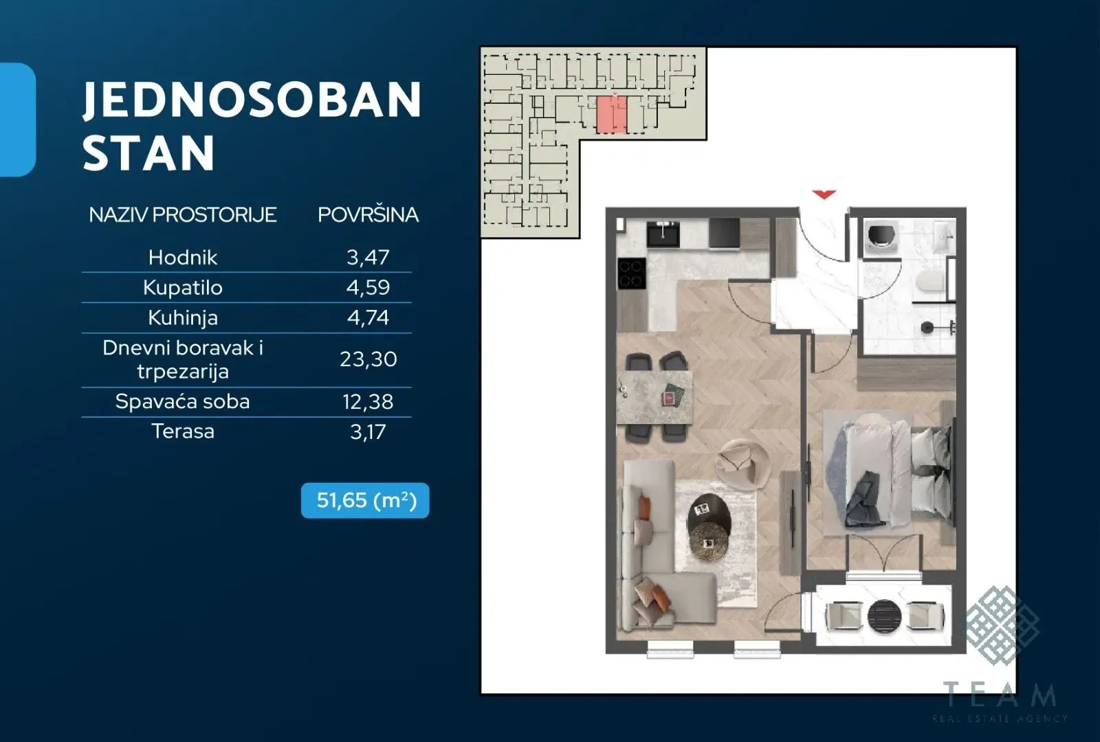 Sale, one bedroom apartment, 52m², Čeluga, Bar