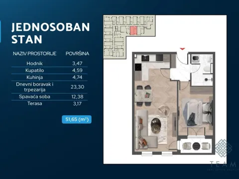 Prodaja, jednosoban stan, 52m², Čeluga, Bar - image 3