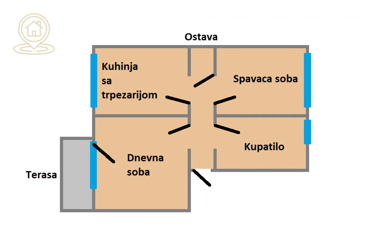 Prodaja, dvosoban stan, 48m², Podbara, Novi Sad Sve Podlokacije