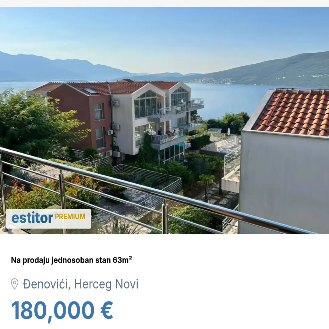 Prodaja, jednosoban stan, 63m², Đenovići, Herceg Novi