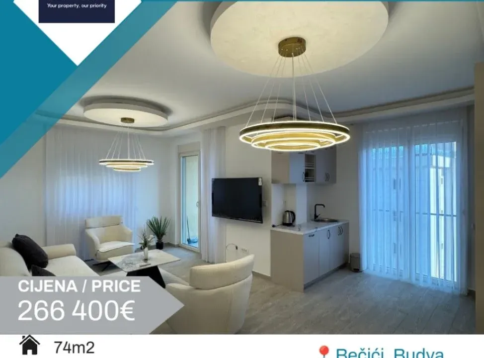 Sale, two bedroom apartment, 74m², Bečići, Budva