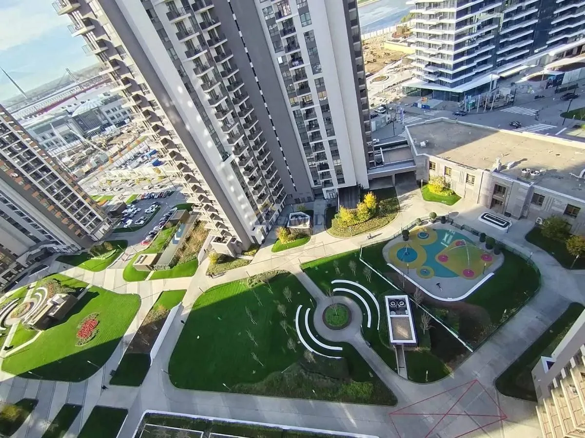 High-angle view of the building's courtyard and surrounding structures.