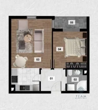 Sale, one bedroom apartment, 47m², Ilino, Bar