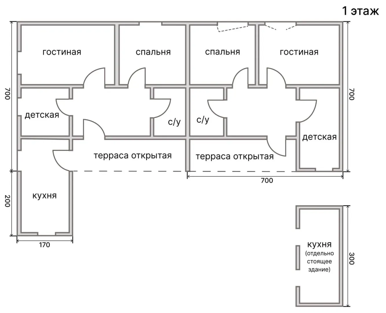 Osnova prizemlja objekta sa rasporedom prostorija i dimenzijama.