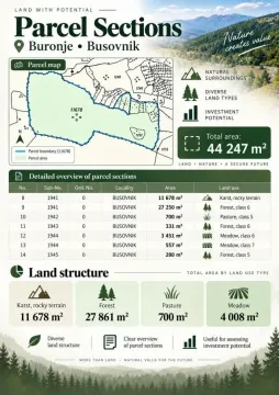 Kastarska mapa i detaljan pregled sekcija parcele sa strukturozem zemljišta. - image 3