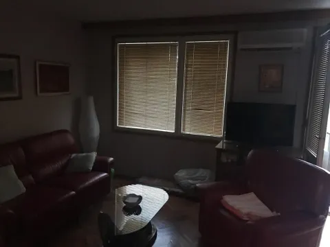 Dnevna soba sa crvenim kožnim namještajem. - image 4