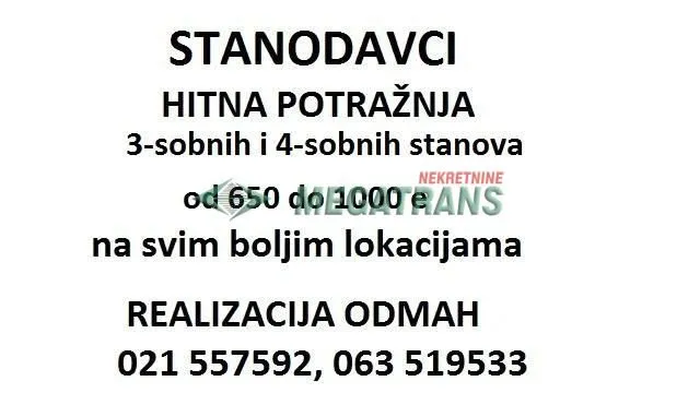 Rent, four bedroom apartment, 140m², Centar, Novi Sad