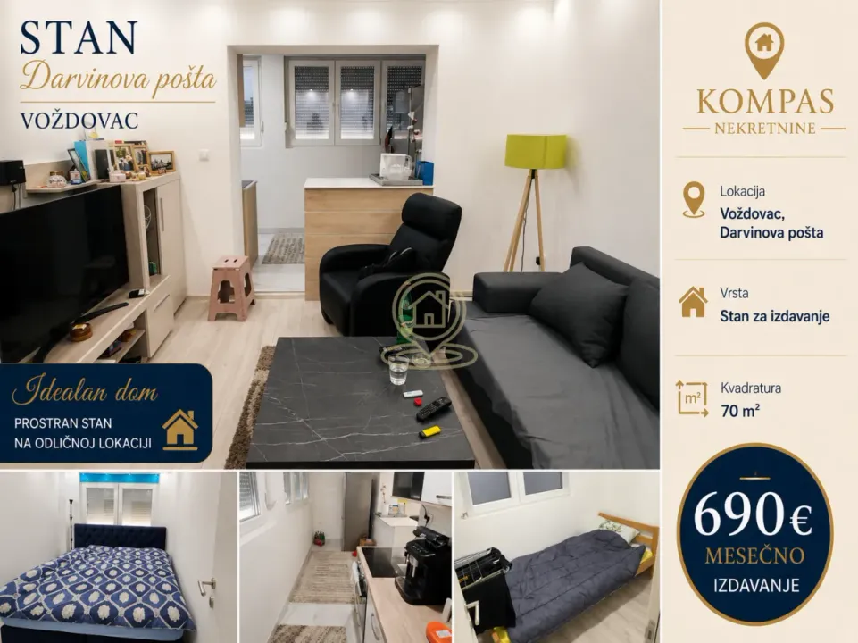 Rent, four bedroom apartment, 70m², Voždovac Sve Podlokacije, Beograd