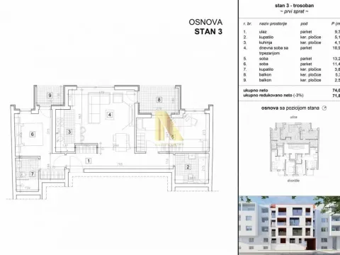 Prodaja, trosoban stan, 72m², Grbavica, Novi Sad Sve Podlokacije - image 3