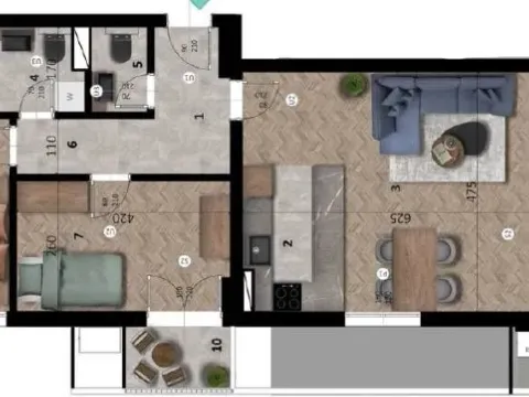 Prodaja, dvosoban stan, 78m², Ilino, Bar - image 7