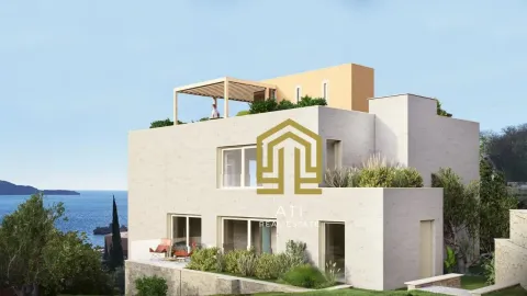 Exterior view of a modern villa with a terrace and sea view. - image 3