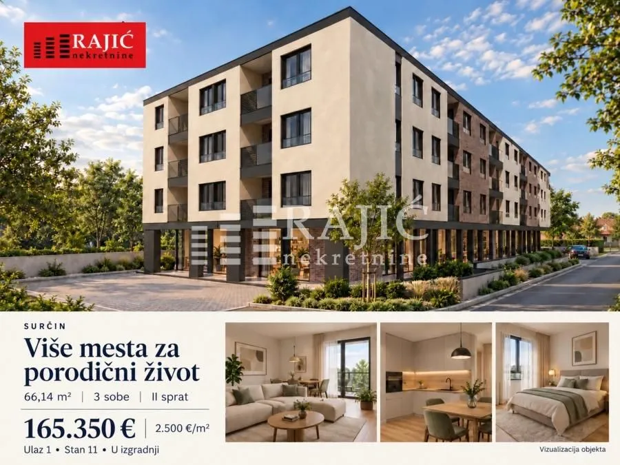 Prodaja, trosoban stan, 66m², Surčin, Beograd