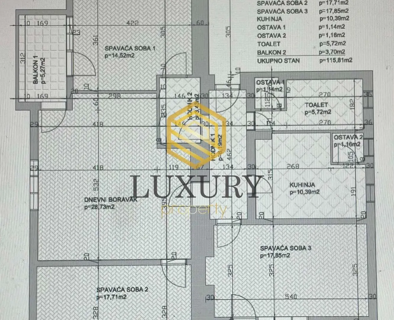 Sale, three bedroom apartment, 116m², Centar, Podgorica
