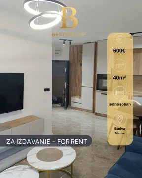 Izdavanje, jednosoban stan, 40m², Maine, Budva - image 1