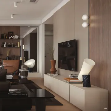 Moderan i elegantno opremljen dnevni boravak sa TV komodom i dekorativnom rasvjetom. - image 3