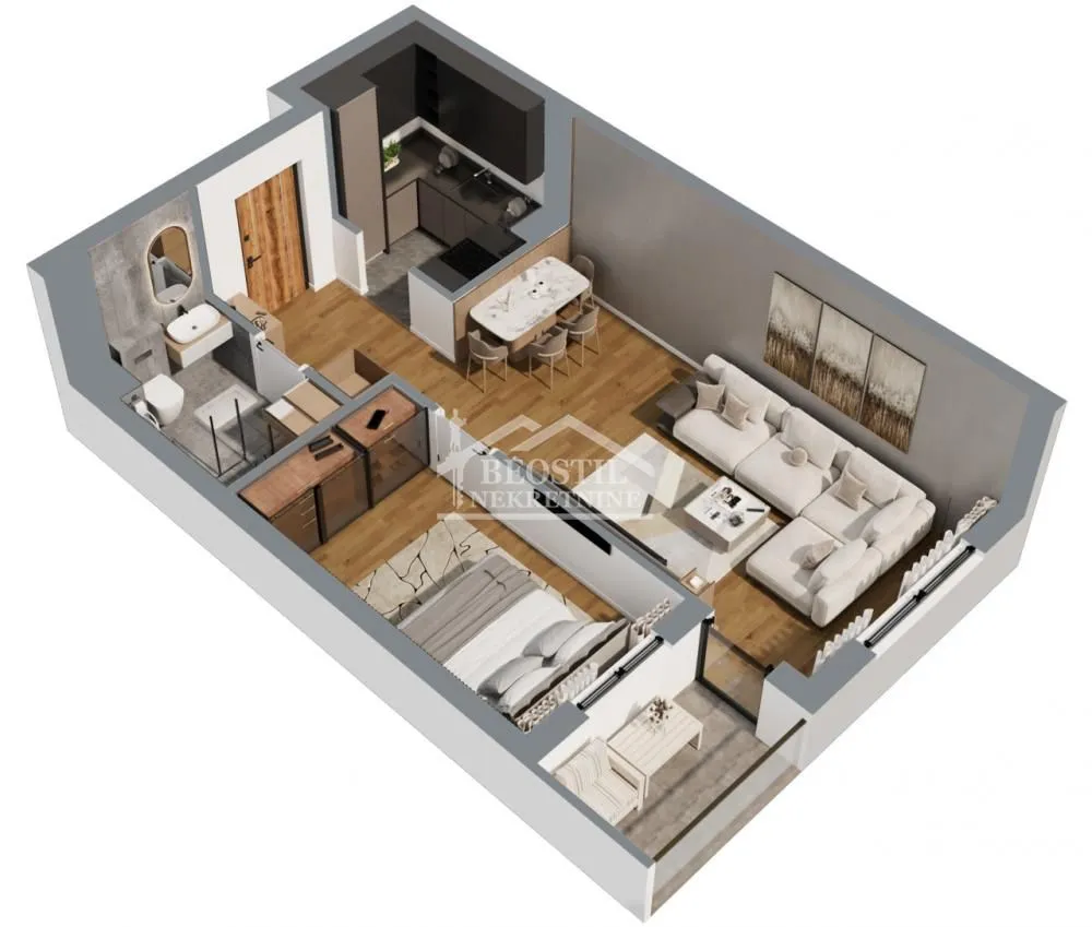 Prodaja, jednosoban stan, 46m², Bežanija, Beograd