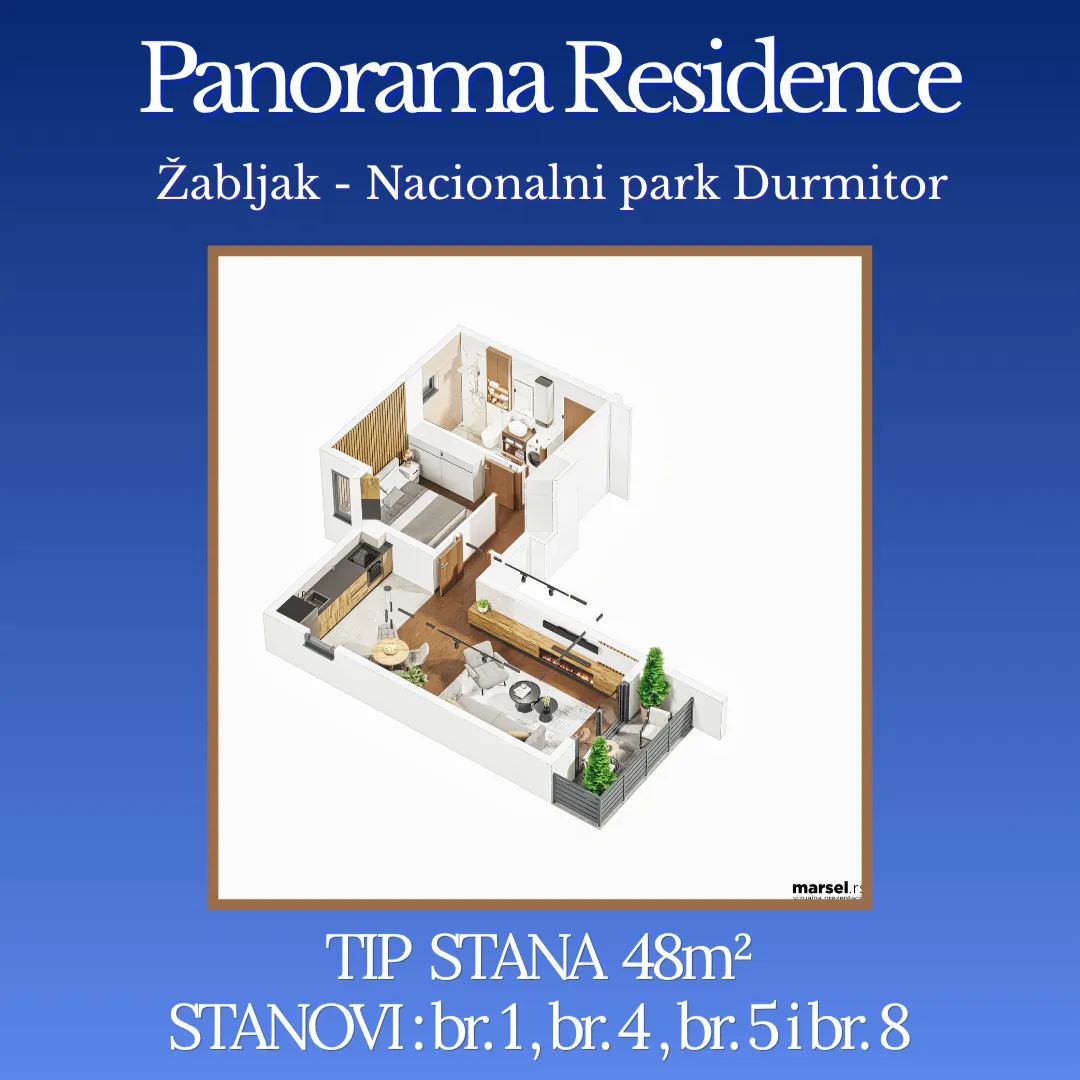 Prodaja, dvosoban stan, 48m², Centar, Žabljak