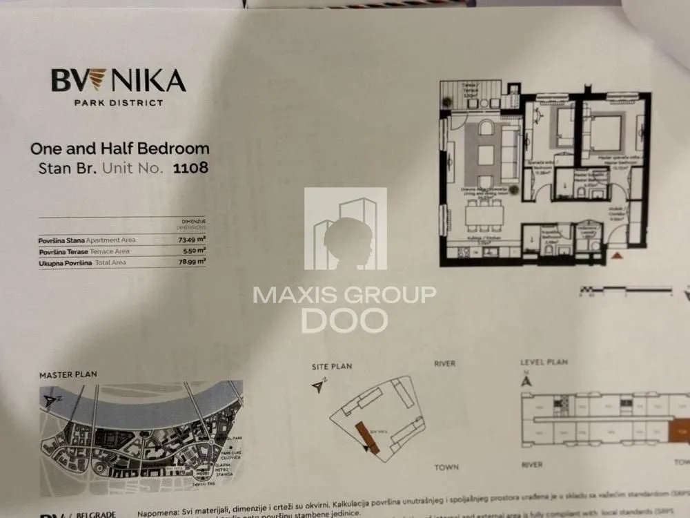 Sale, three bedroom apartment, 79m², Savski Venac, Beograd