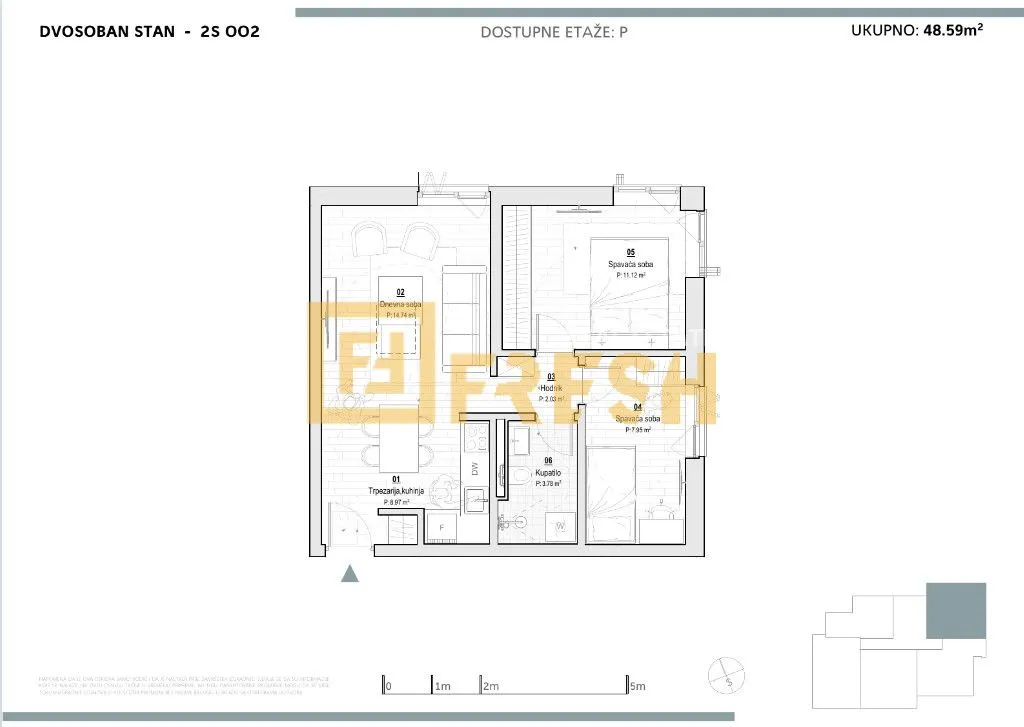 Sale, two bedroom apartment, 48m², Kolašin, Crna Gora