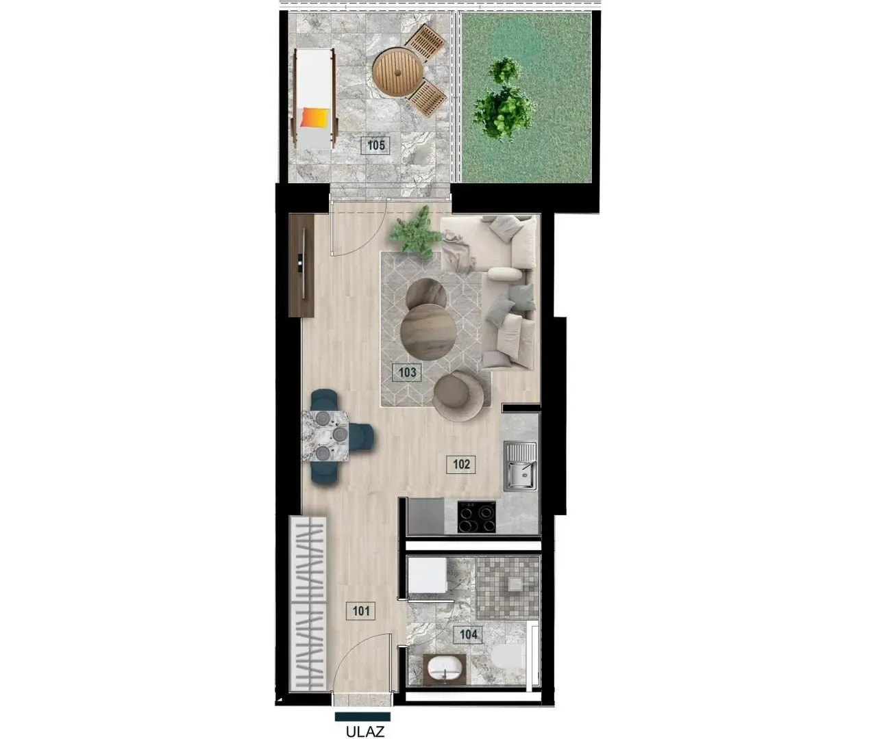 Prodaja, dvosoban stan, 50m², Centar, Bar