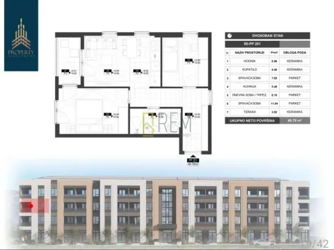 Sale, two bedroom apartment, 49m², Zabjelo, Podgorica - image 4