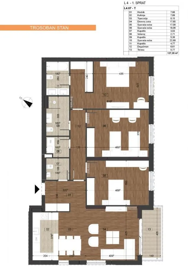 Prodaja, trosoban stan, 120m², Podgorica, Crna Gora