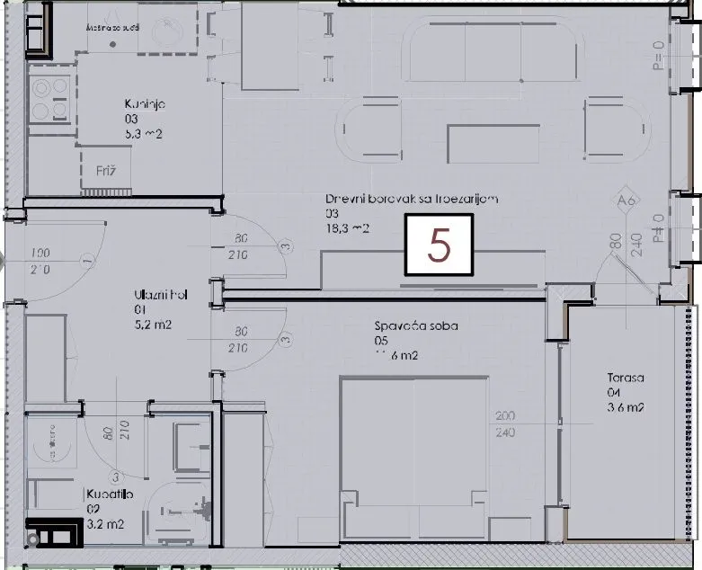 Prodaja, jednosoban stan, 47m², Ljubović, Podgorica