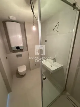 Newly equipped bathroom with sanitaryware and a shower cabin. - image 12