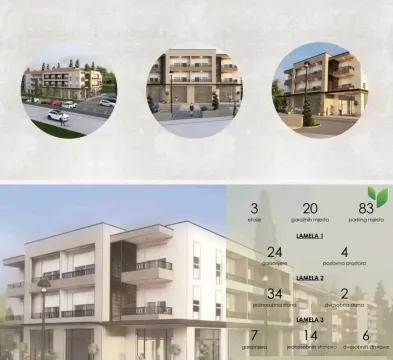 Prikaz eksterijera i vizualizacija stambenog objekta sa informacijama o strukturi stanova. - image 6
