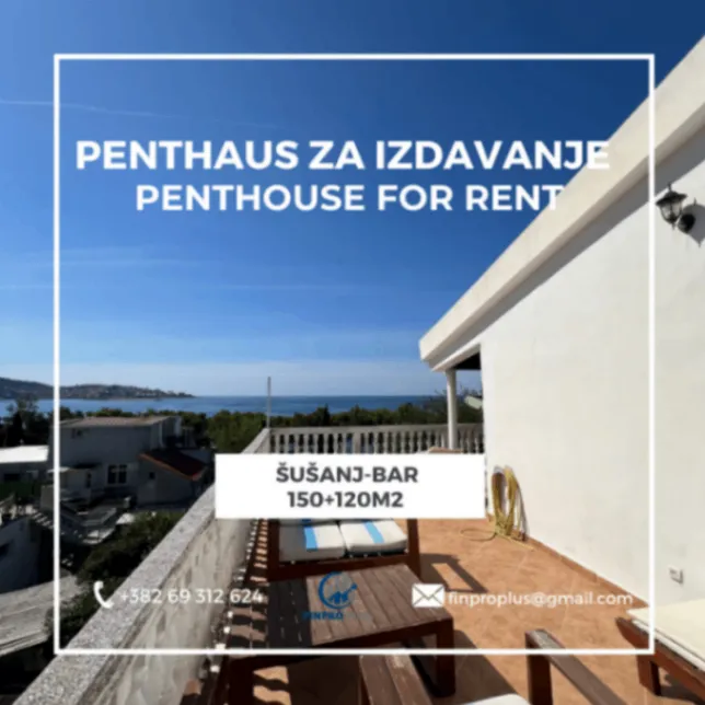Rent, three bedroom apartment, 270m², Šušanj, Bar