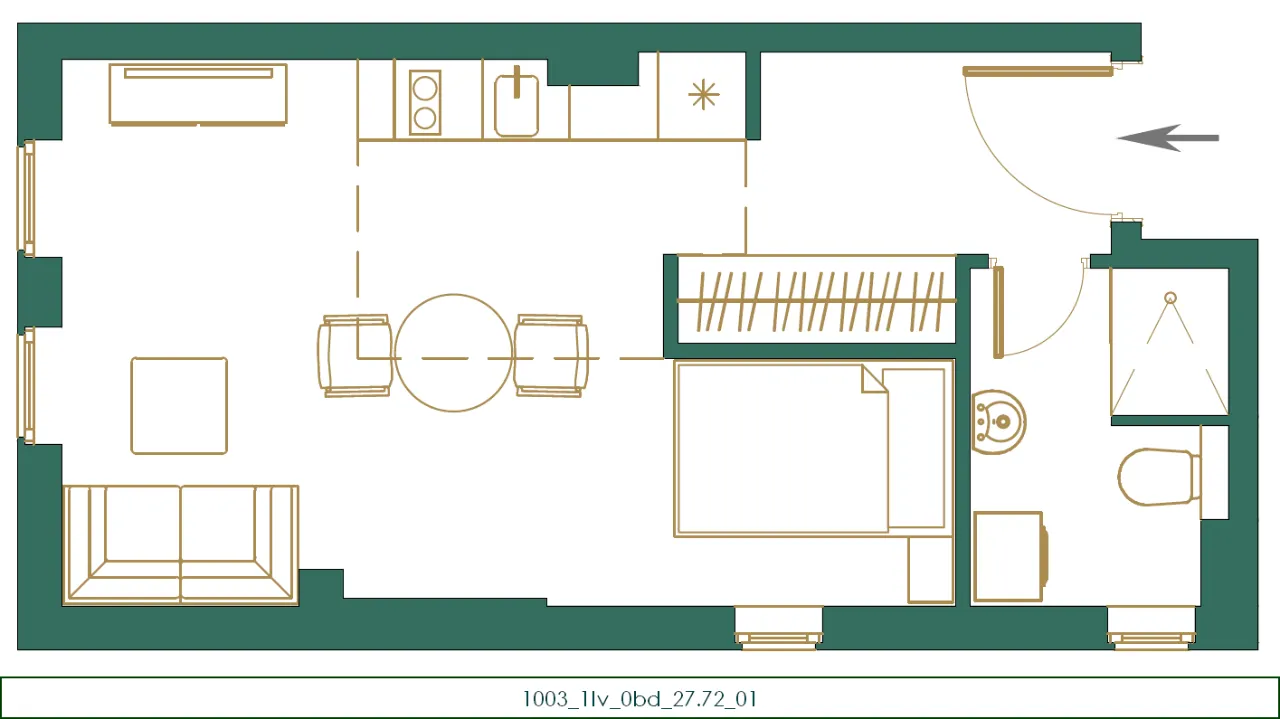 Prodaja, garsonjera, 27m², Centar, Kolašin