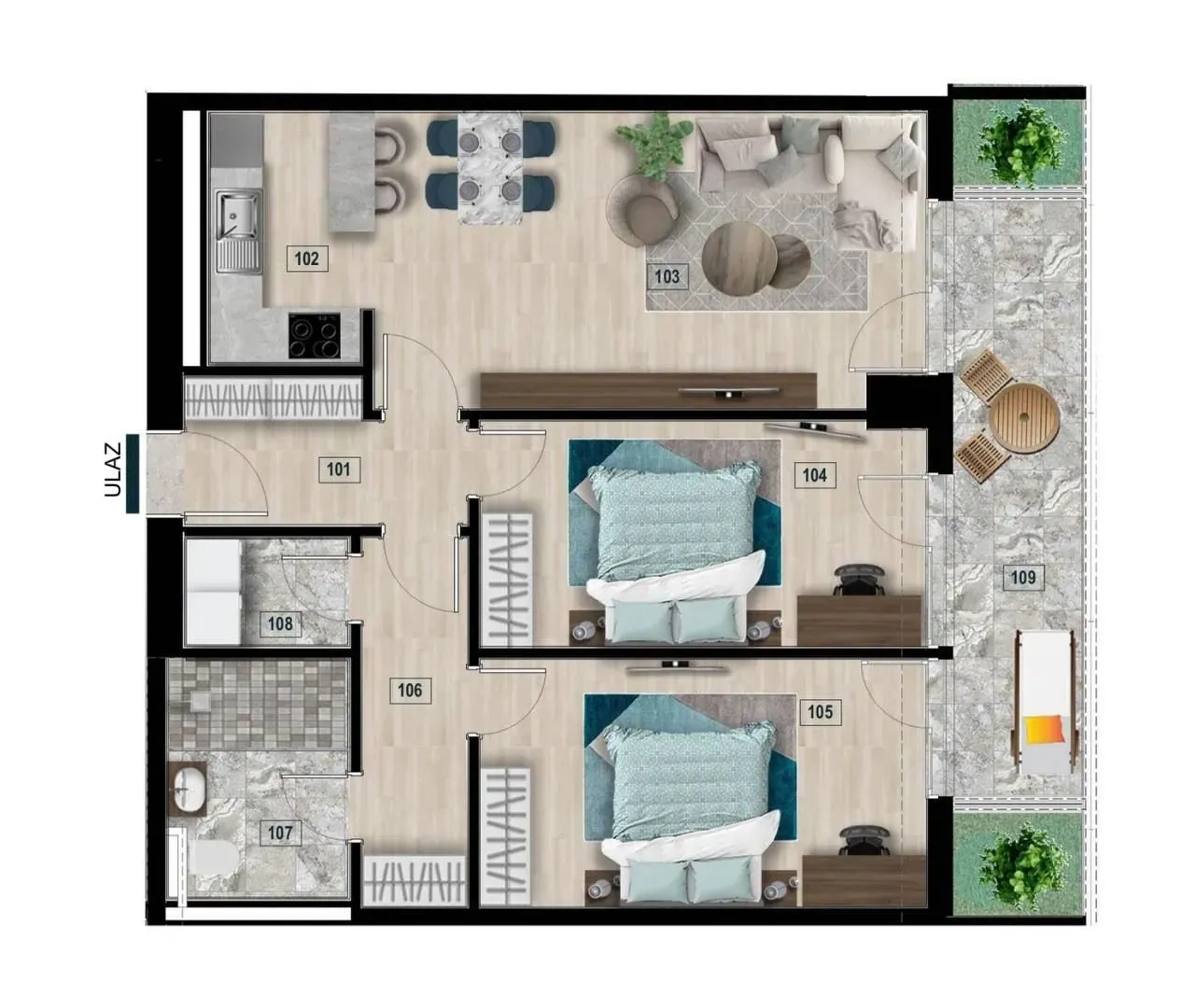 Prodaja, dvosoban stan, 50m², Centar, Bar