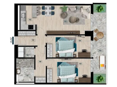 Prodaja, dvosoban stan, 50m², Centar, Bar - image 4