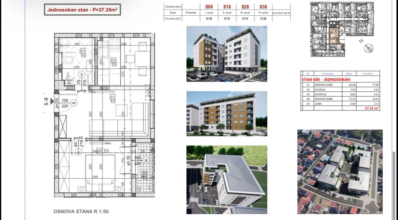 Sale, one bedroom apartment, 37m², Zagorič, Podgorica