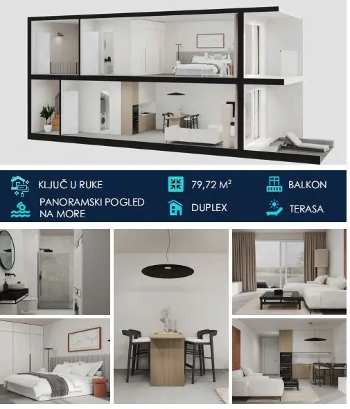 Sale, one bedroom apartment, 79m², Tivat, Crna Gora