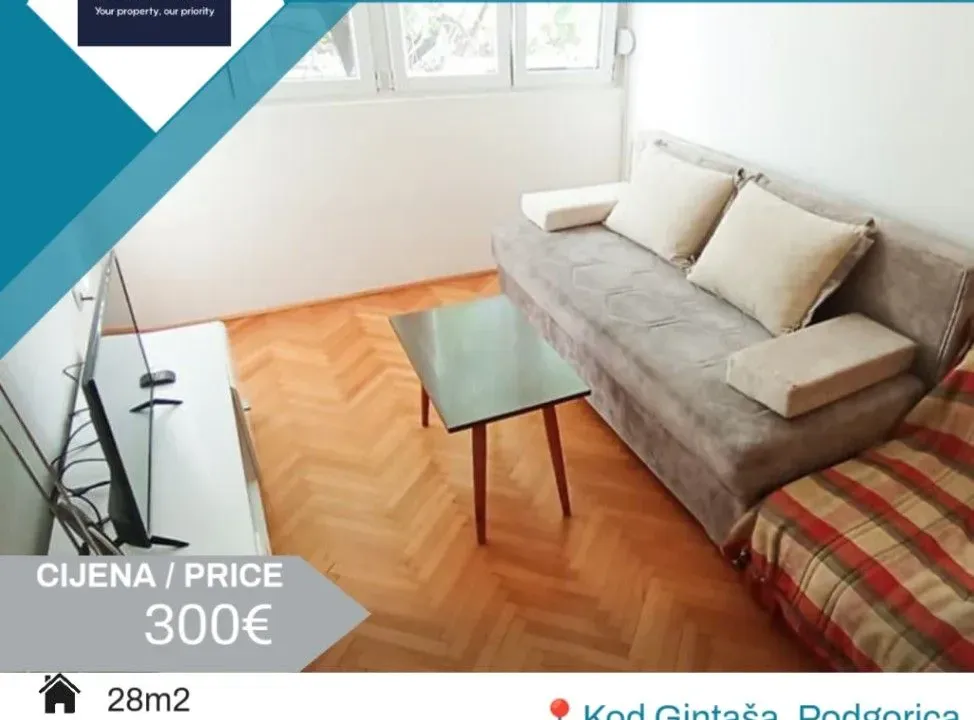 Rent, studio apartment, 28m², Pobrežje, Podgorica