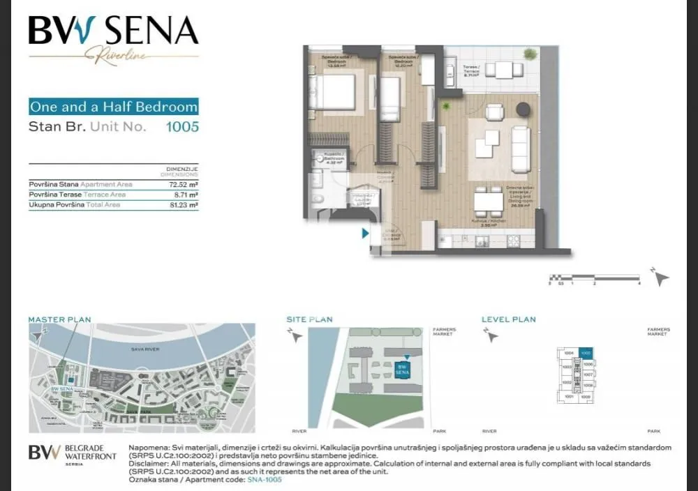 Prodaja, dvosoban stan, 62m², Savski Venac, Beograd