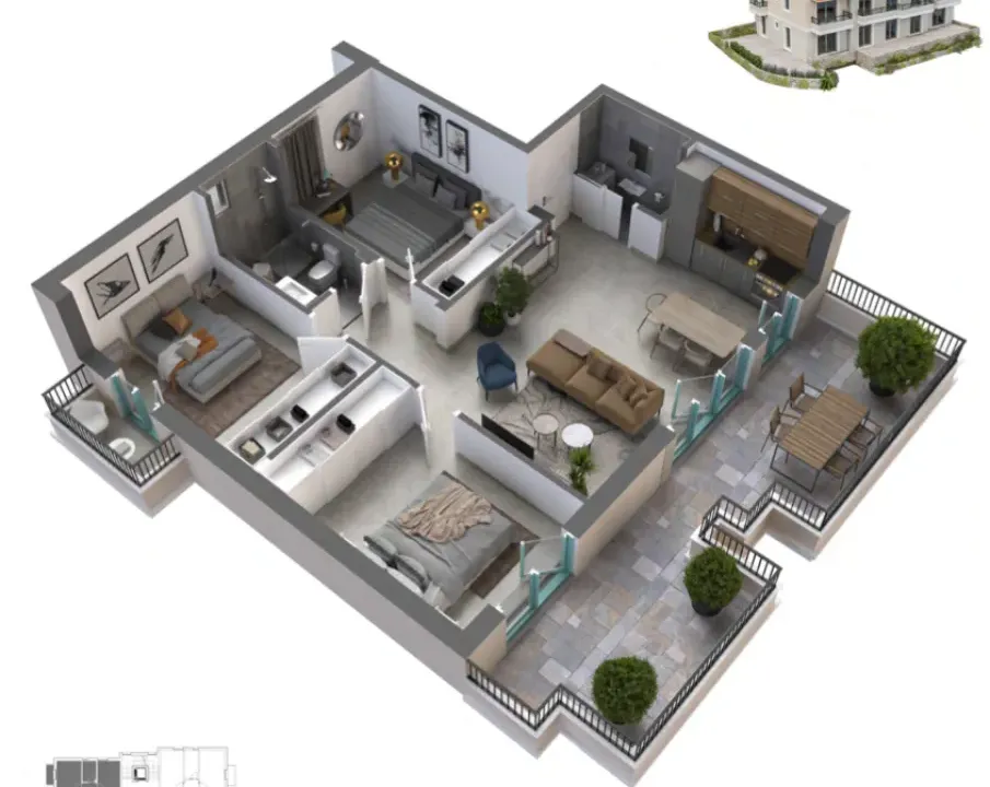 Sale, three bedroom apartment, 191m², Dobrota, Kotor