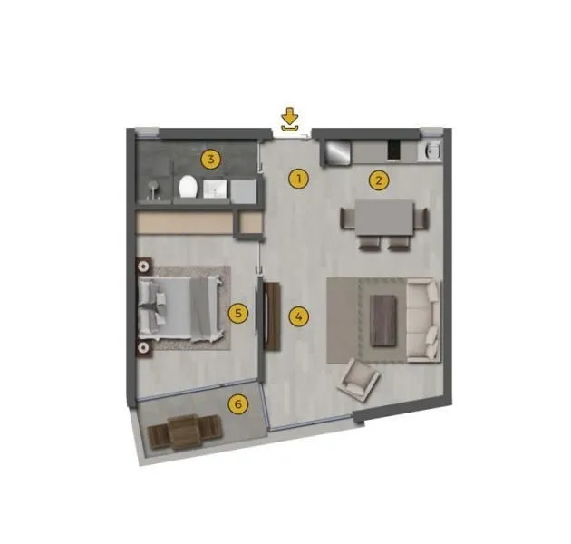 Prodaja, jednosoban stan, 51m², Tivat, Crna Gora