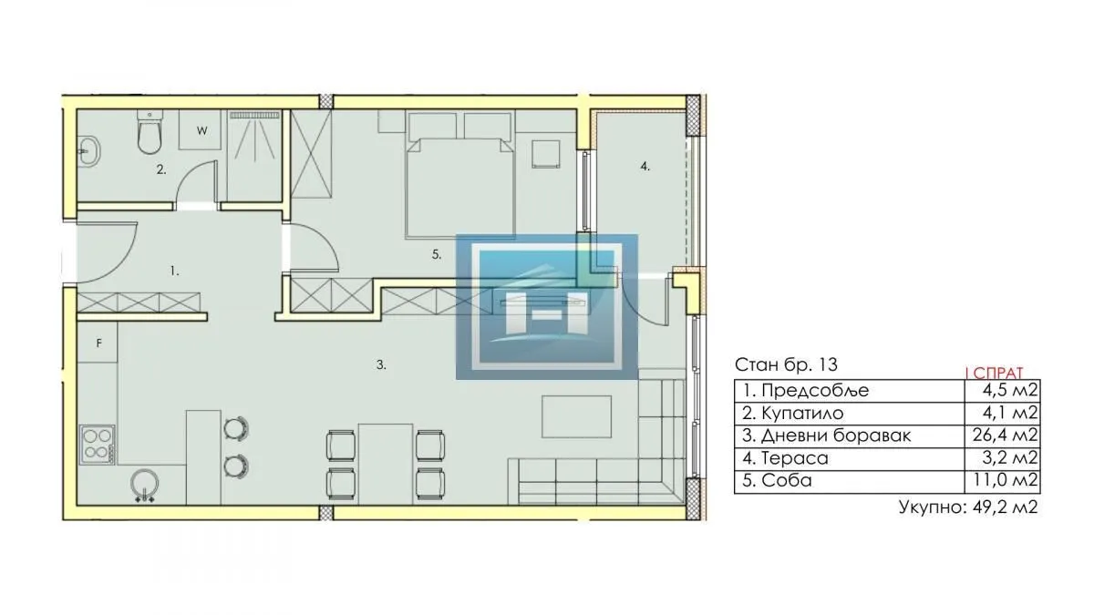 Prodaja, jednosoban stan, 49m², Centar, Jagodina