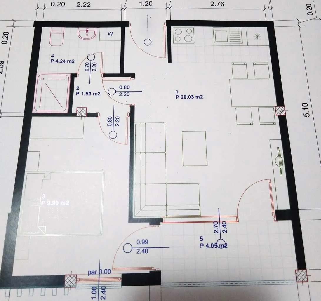 Prodaja, jednosoban stan, 40m², Krivi Most, Podgorica