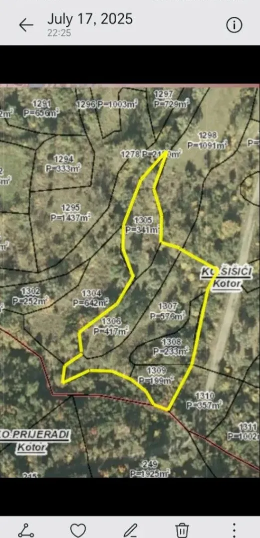 Sale, land lot, 1766m², Šišići, Kotor