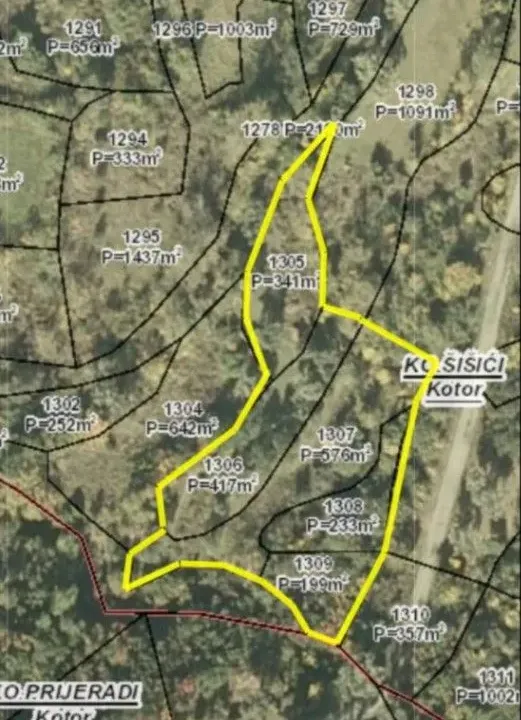 Sale, land lot, 1766m², Šišići, Kotor