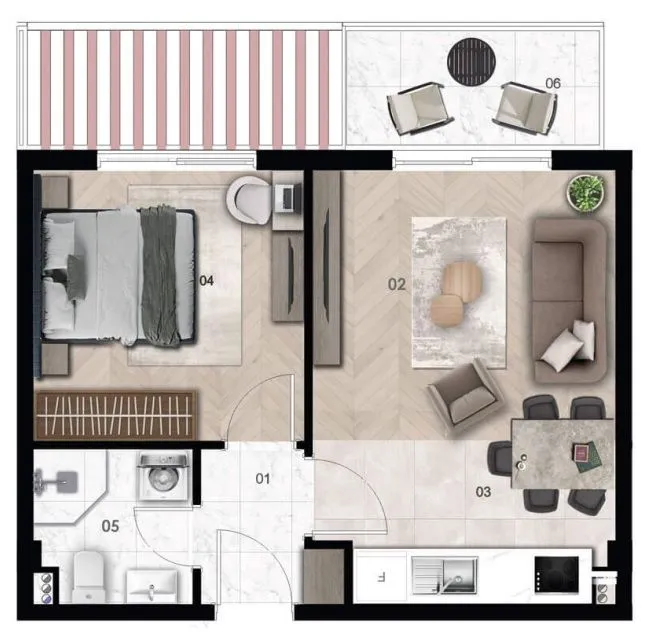 Sale, one bedroom apartment, 47m², Momišići, Podgorica