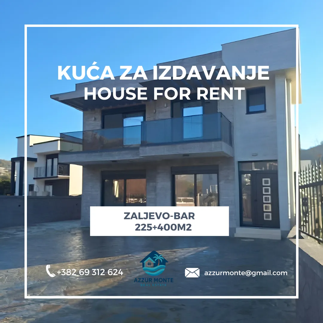 Izdavanje, kuća, 225m², Zaljevo, Bar