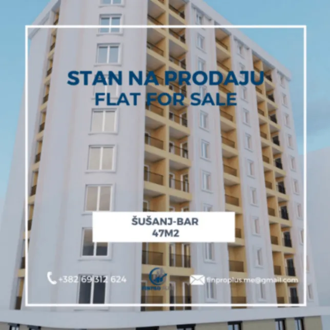 Sale, one bedroom apartment, 47m², Šušanj, Bar