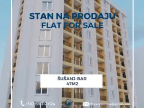 Prodaja, jednosoban stan, 47m2, Šušanj, Bar Prodaja, jednosoban stan, 47m2, Šušanj, Bar