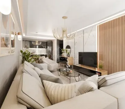 Spacious living room with a comfortable corner sofa and a view towards the kitchen. - image 5